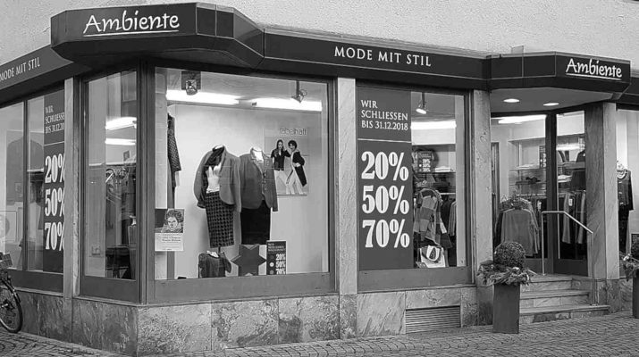 Modeboutique Ambiente - Mode mit Stil in der Metzgerstrasse hört mit dem Jahreswechsel auf.