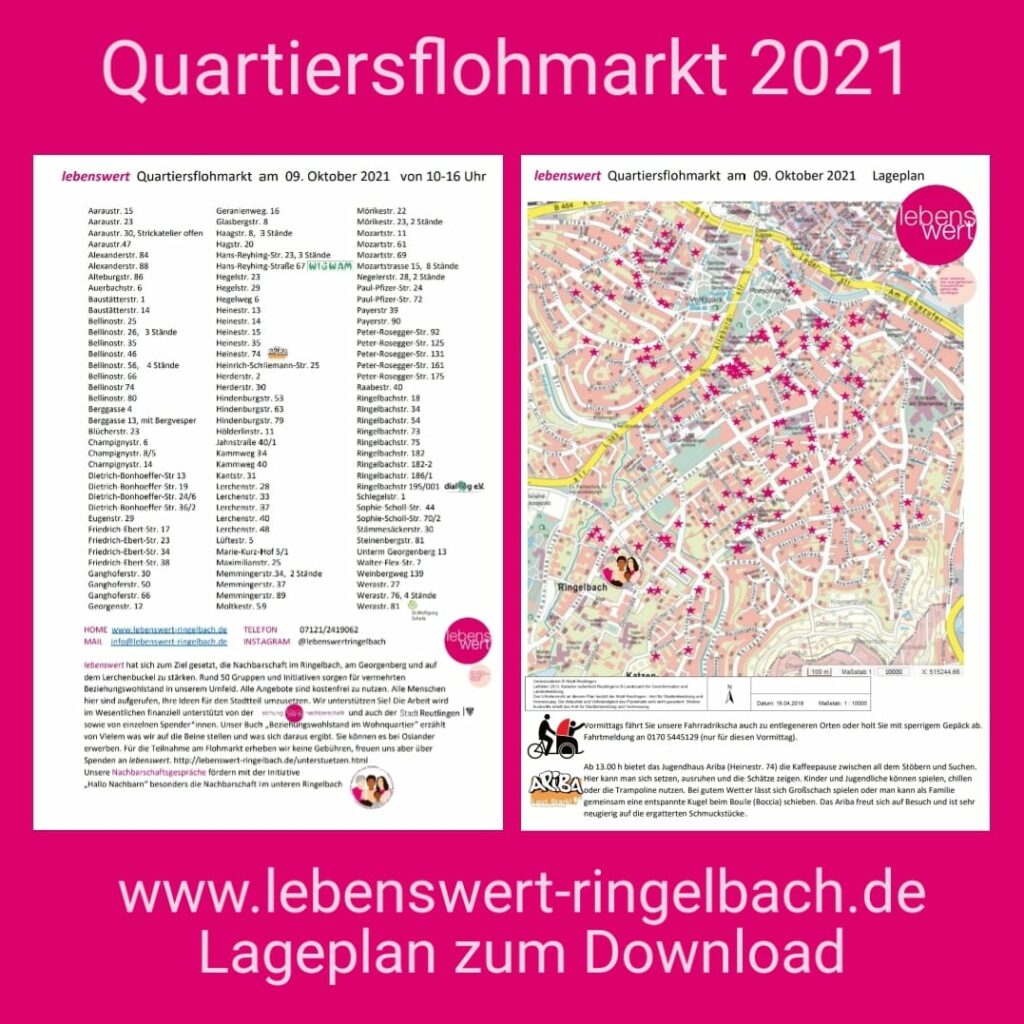 Standplan zum Quartiersflohmarkt 2021